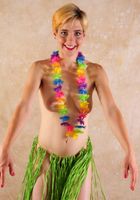 Hairy babe Milo teases in her Hawaiian costume, Milo Chase (mil037) ATK Natural & Hairy: Milo Chase (Hairy babe Milo teases in her Hawaiian costume)
